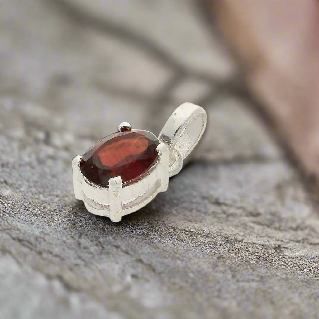 Get your Garnet "Firelight Romance" Sterling Silver Pendant - Passion's Perfect Flame online now or in store at Forever Gems in Franschhoek, South Africa