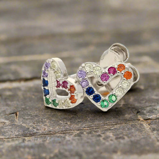 Get your Tiny Heart, Big Sparkle – Rainbow Love Studs online now or in store at Forever Gems in Franschhoek, South Africa
