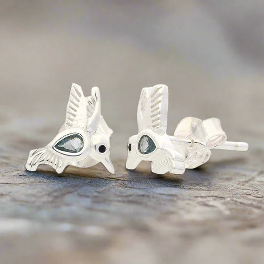 Get your Blue Skies & Tiny Wings - Sterling Silver Hummingbird Earrings online now or in store at Forever Gems in Franschhoek, South Africa
