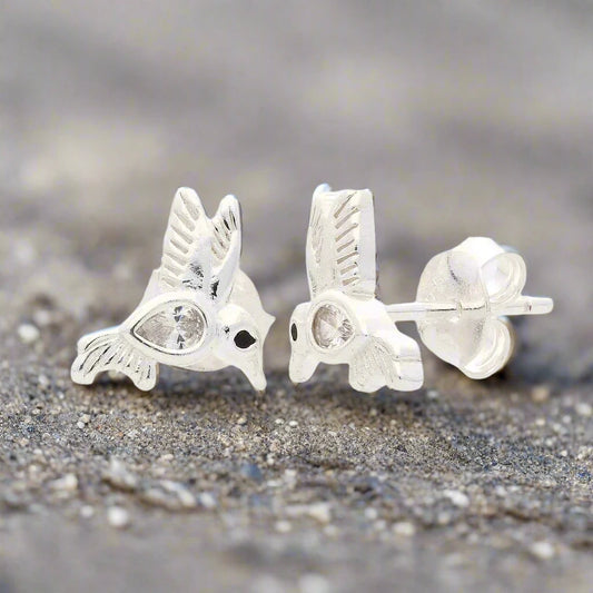 Get your Crystal Wings & Silver Things - Sterling Silver Hummingbird Earrings online now or in store at Forever Gems in Franschhoek, South Africa