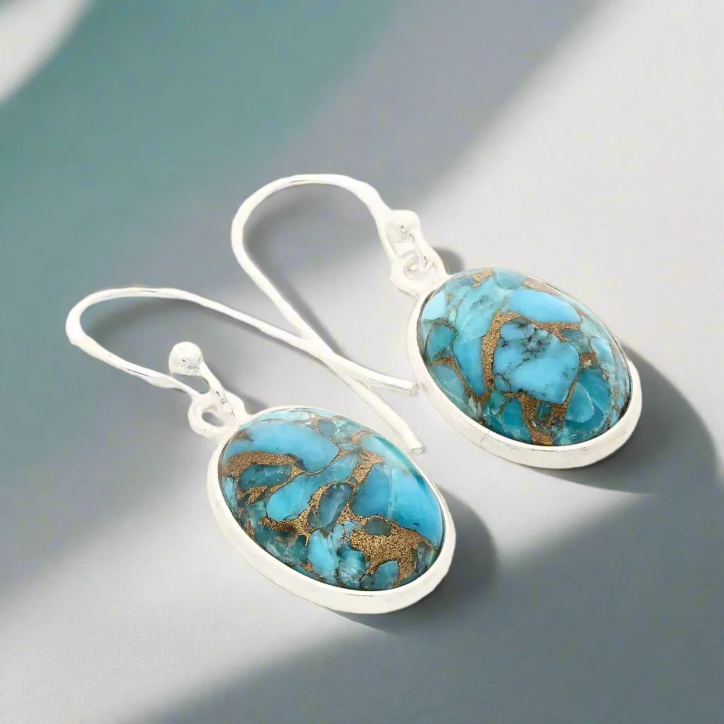 Buy your Desert Bloom - Copper Turquoise Charm Earrings online now or in store at Forever Gems in Franschhoek, South Africa