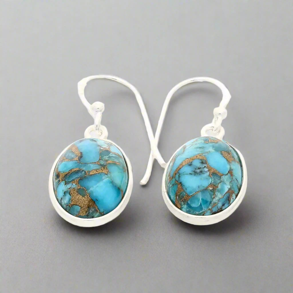 Buy your Desert Bloom - Copper Turquoise Charm Earrings online now or in store at Forever Gems in Franschhoek, South Africa
