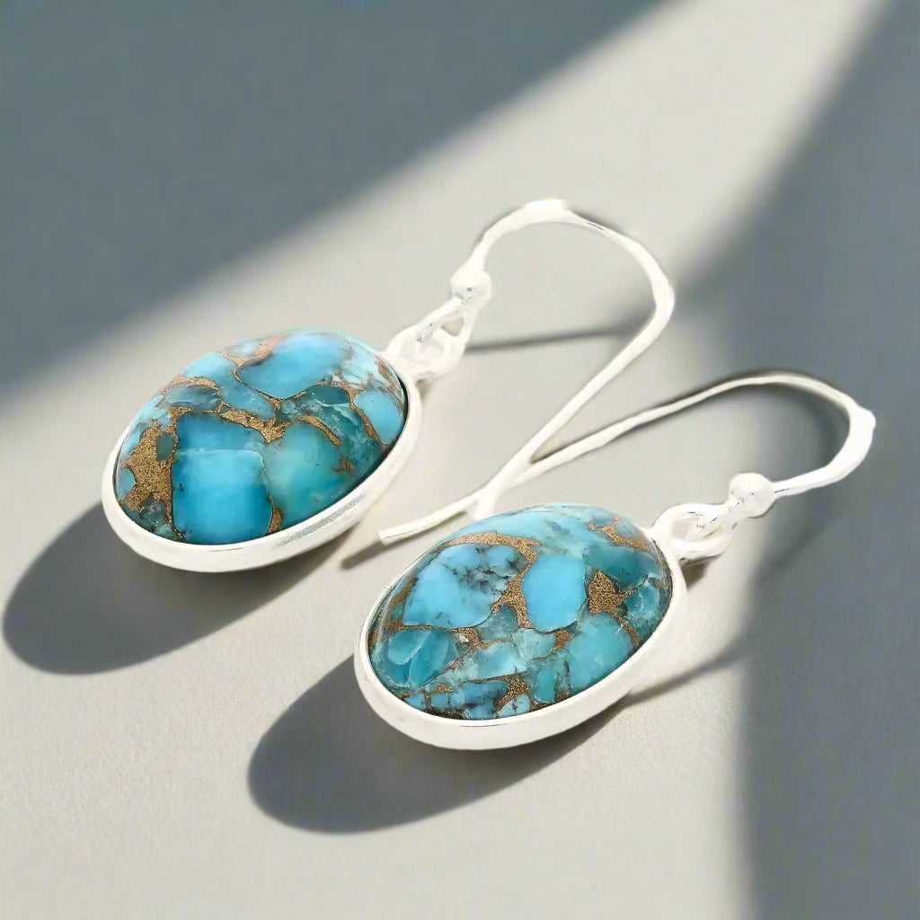 Buy your Desert Bloom - Copper Turquoise Charm Earrings online now or in store at Forever Gems in Franschhoek, South Africa