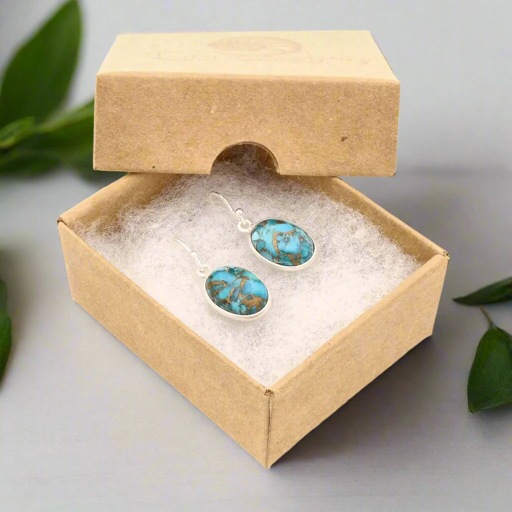 Buy your Desert Bloom - Copper Turquoise Charm Earrings online now or in store at Forever Gems in Franschhoek, South Africa