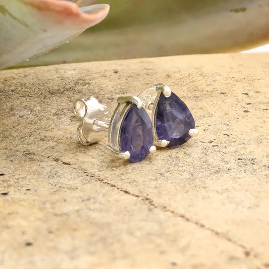 Get your Iolite Pear Cut Sterling Silver Stud Earrings online now or in store at Forever Gems in Franschhoek, South Africa