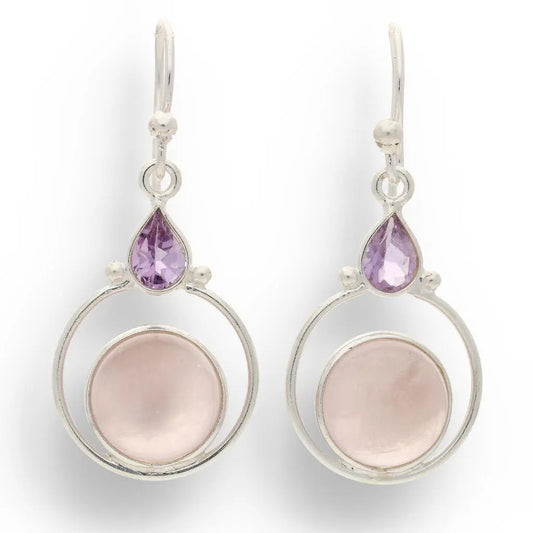 Get your Rainbow Drops: Rose Quartz and Amethyst Earrings online now or in store at Forever Gems in Franschhoek, South Africa