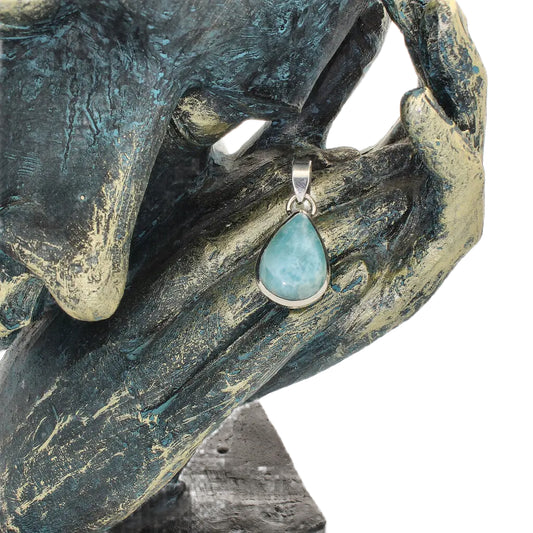 Get your Caribbean Dreams Sterling Silver Larimar Teardrop Pendant - Dominican Republic Blue Stone Jewelry online now or in store at Forever Gems in Franschhoek, South Africa