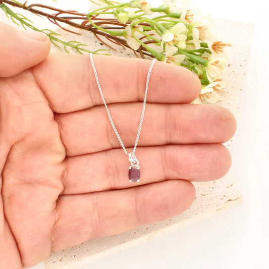 Get your Sterling Silver Natural Ruby Necklace online now or in store at Forever Gems in Franschhoek, South Africa