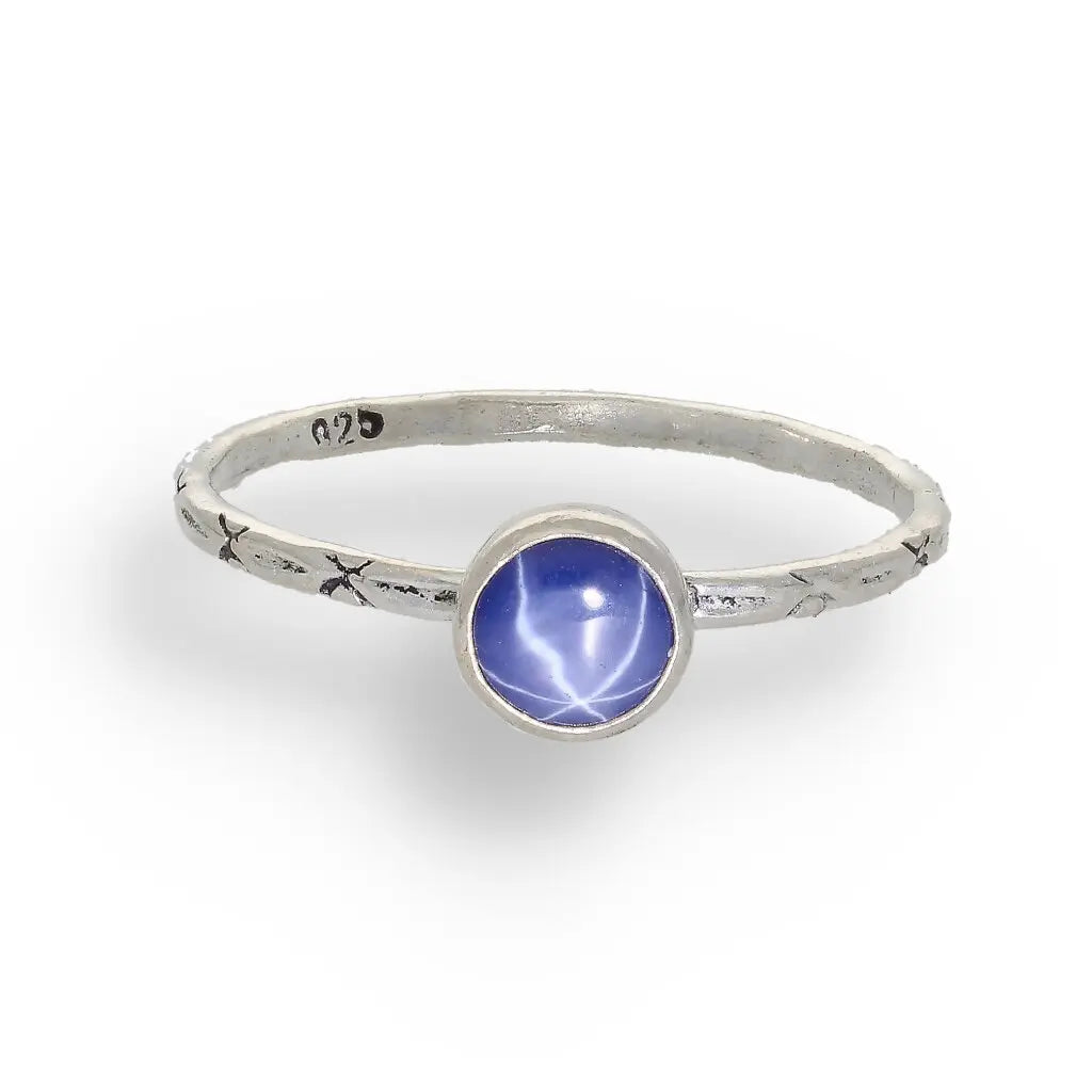Get your "Celestial Dreams" Sterling Silver Star Sapphire Stackable Ring - September Birthstone online now or in store at Forever Gems in Franschhoek, South Africa