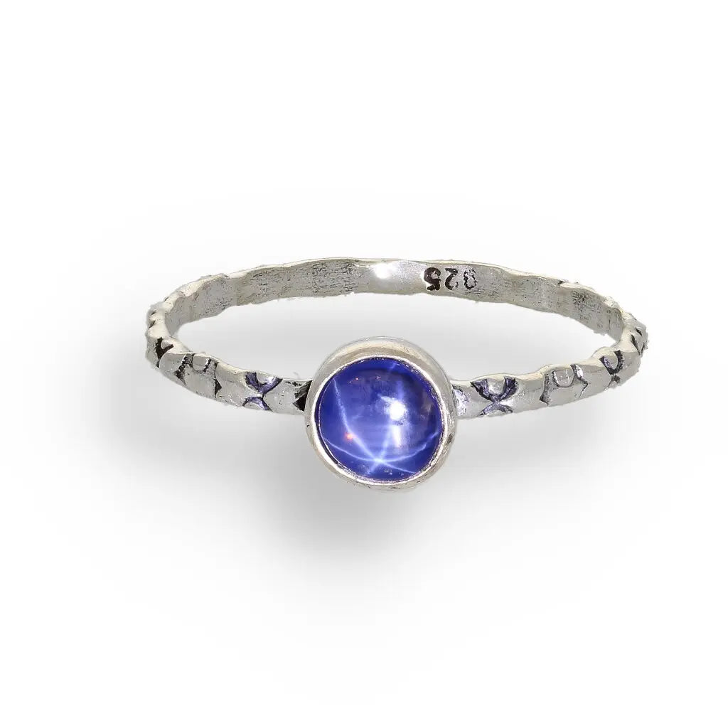 Get your "Celestial Dreams" Sterling Silver Star Sapphire Stackable Ring - September Birthstone online now or in store at Forever Gems in Franschhoek, South Africa