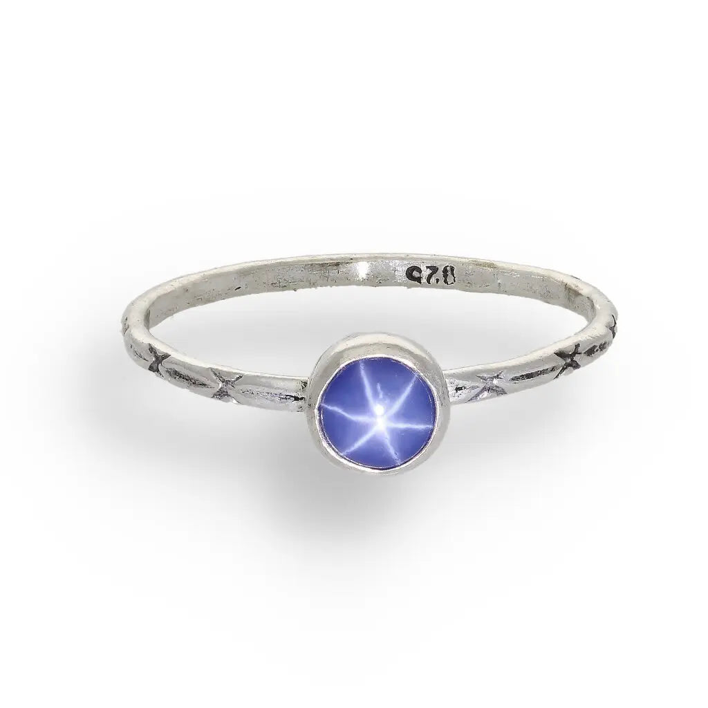 Get your "Celestial Dreams" Sterling Silver Star Sapphire Stackable Ring - September Birthstone online now or in store at Forever Gems in Franschhoek, South Africa