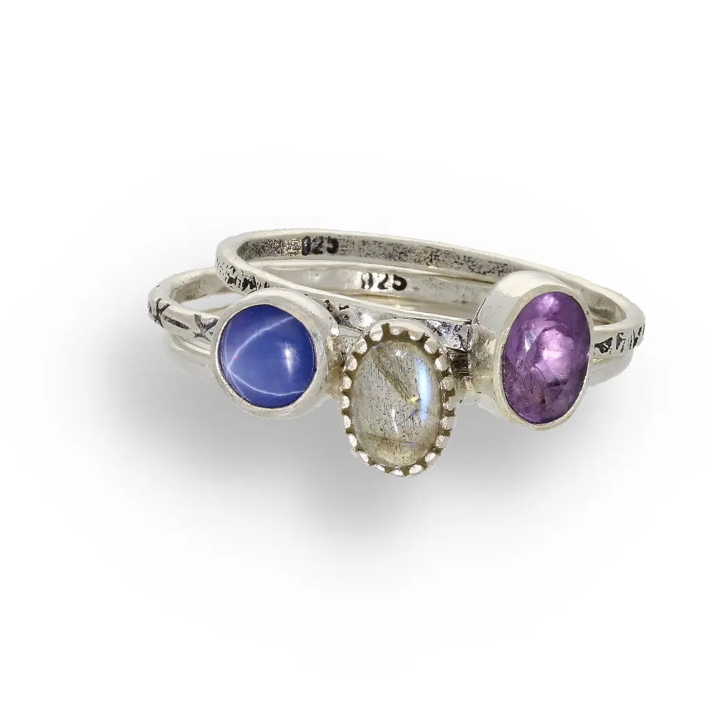 Get your "Celestial Dreams" Sterling Silver Star Sapphire Stackable Ring - September Birthstone online now or in store at Forever Gems in Franschhoek, South Africa
