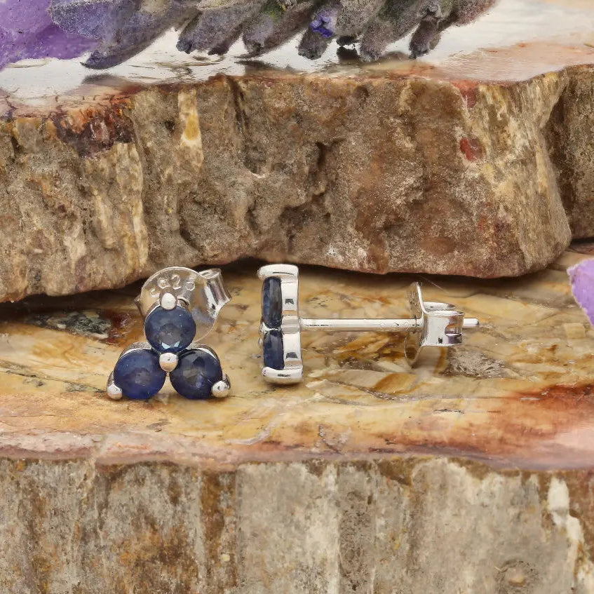 Get your Midnight Bloom: Sterling Silver Sapphire Gemstone Earrings online now or in store at Forever Gems in Franschhoek, South Africa