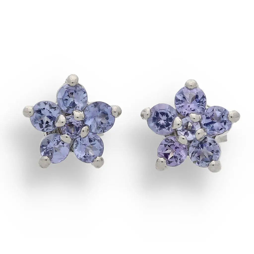 Get your Eternal Blossom: Handcrafted Silver Earrings with Tanzanite Gems online now or in store at Forever Gems in Franschhoek, South Africa