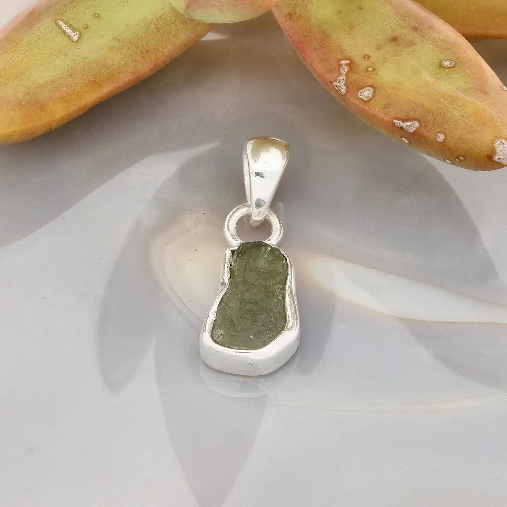 Get your Moldavite Energy Pendant – Silver Set Czech Tektite online now or in store at Forever Gems in Franschhoek, South Africa