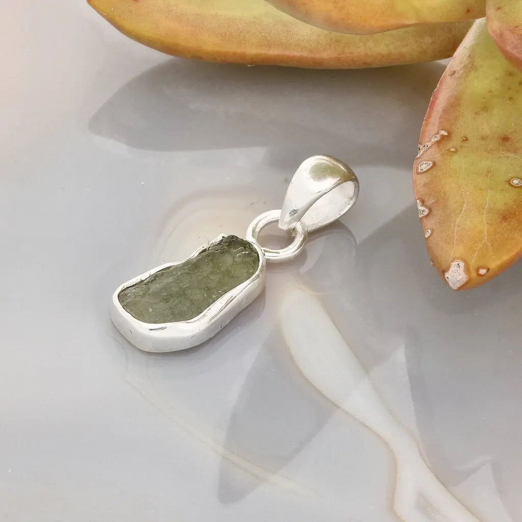 Get your Moldavite Energy Pendant – Silver Set Czech Tektite online now or in store at Forever Gems in Franschhoek, South Africa