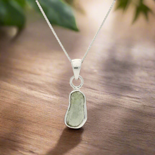 Get your Moldavite Energy Pendant – Silver Set Czech Tektite online now or in store at Forever Gems in Franschhoek, South Africa