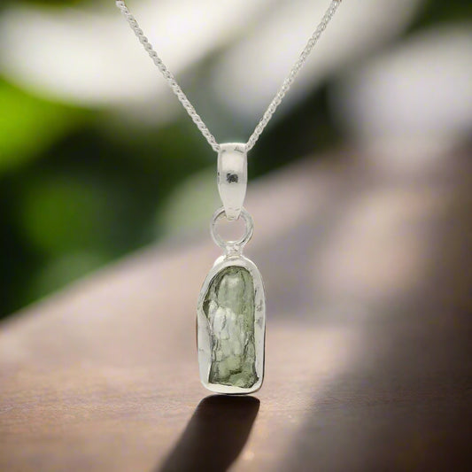 Get your Moldavite Starborn Necklace – Real Tektite Energy online now or in store at Forever Gems in Franschhoek, South Africa