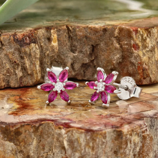 Get your Pink Petal Paradise: CZ Silver Studs online now or in store at Forever Gems in Franschhoek, South Africa