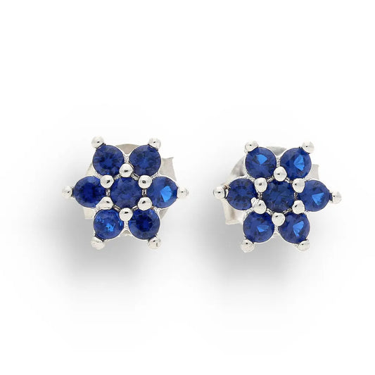 Get your Petite Sterling Silver Blue CZ Flower Stud Earrings online now or in store at Forever Gems in Franschhoek, South Africa