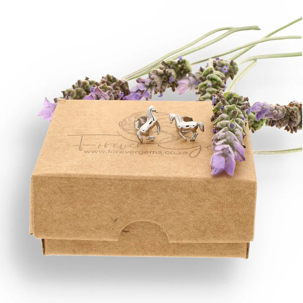 Get your Sterling Silver Galloping Horse Stud Earrings online now or in store at Forever Gems in Franschhoek, South Africa