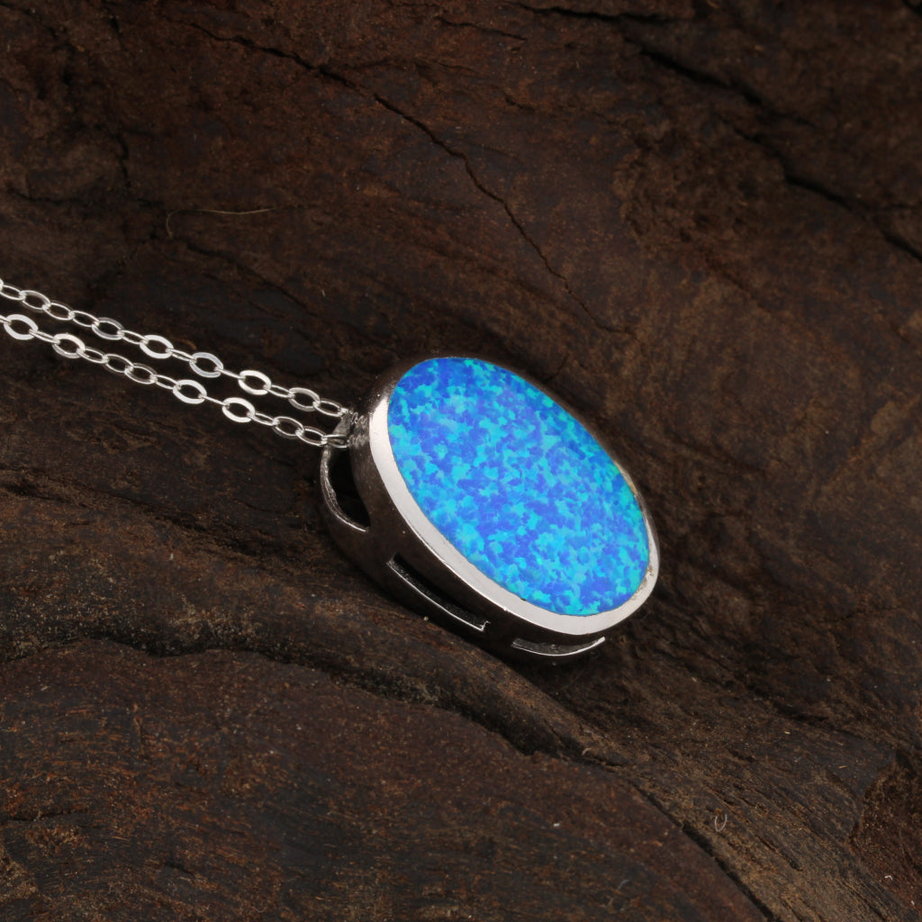 Buy your Firelight Collection: Oval Synthetic Opal Necklace online now or in store at Forever Gems in Franschhoek, South Africa