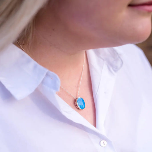 Get your Firelight Collection: Oval Synthetic Opal Necklace online now or in store at Forever Gems in Franschhoek, South Africa