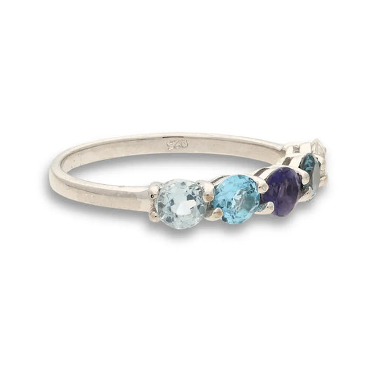 Get your Eternity Ring: Amethyst, Blue Topaz & Clear Quartz Sterling Silver Band online now or in store at Forever Gems in Franschhoek, South Africa