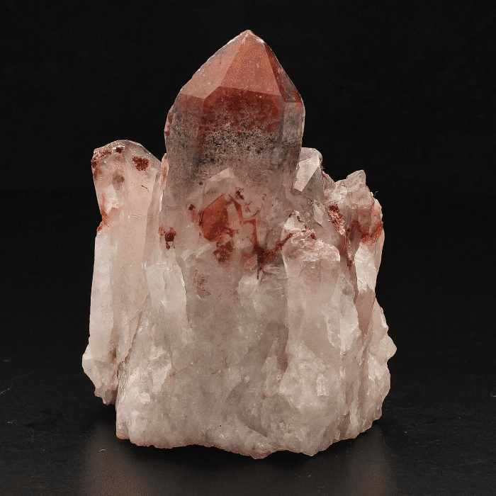 Get your Hematite Orange River Quartz Cluster – Deep Red Phantom Crystals online now or in store at Forever Gems in Franschhoek, South Africa