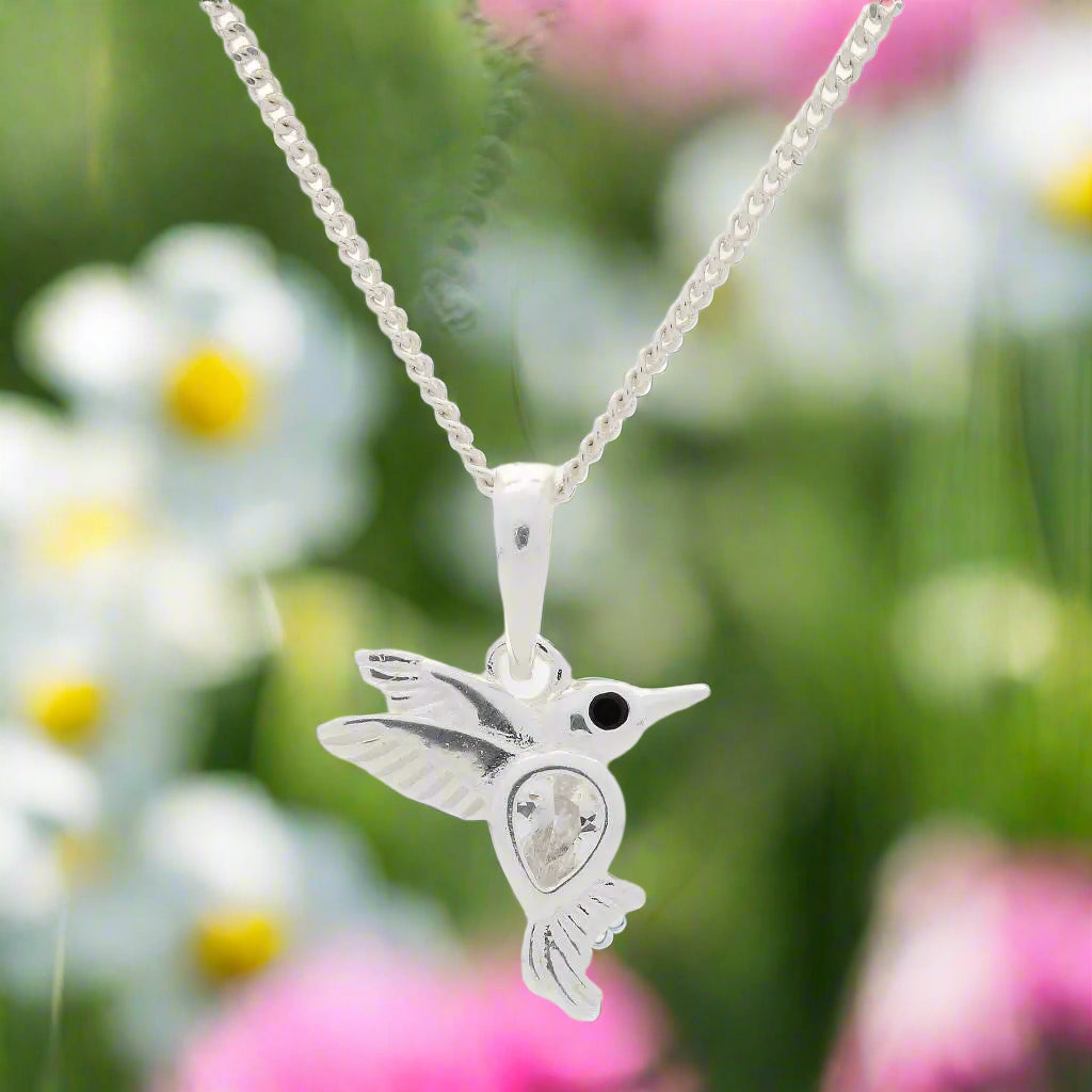 Buy your Clear Cubic Zirconia Hummingbird Necklace - Celestial Grace online now or in store at Forever Gems in Franschhoek, South Africa