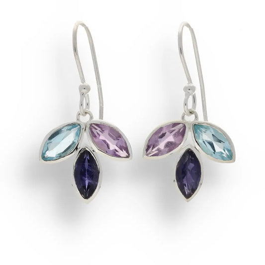 Get your Shimmering Leaf: Amethyst, Blue Topaz & Iolite Earrings online now or in store at Forever Gems in Franschhoek, South Africa