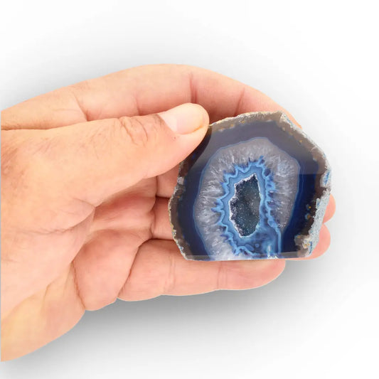 Get your Blue Agate Flat Base Ocean Band Crystal online now or in store at Forever Gems in Franschhoek, South Africa