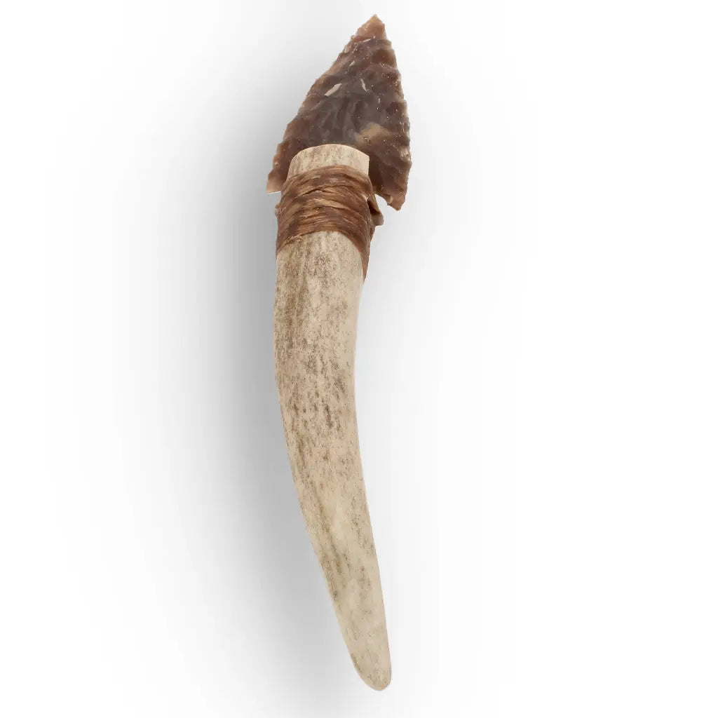 Prehistoric Stone Knife Replica with Chert & Antler Handle
