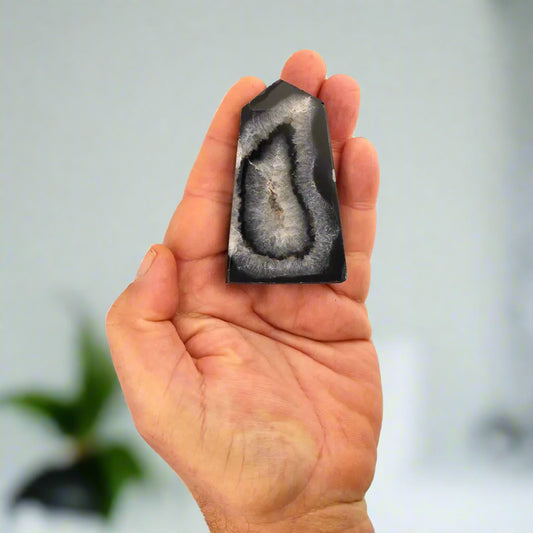 Get your Black Agate Energy Obelisk – Stability in Stone online now or in store at Forever Gems in Franschhoek, South Africa