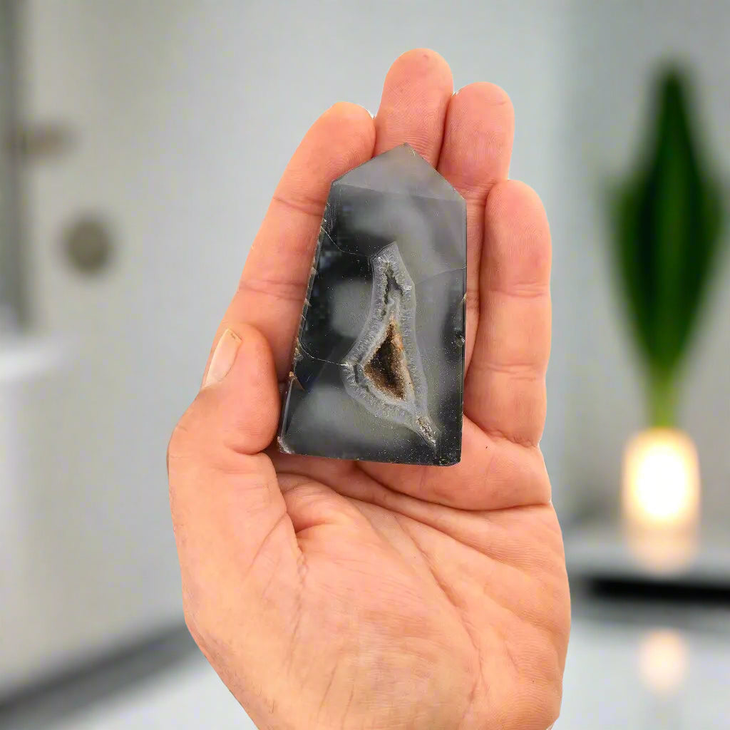 Get your Black Agate Guardian Point – Bold & Protective online now or in store at Forever Gems in Franschhoek, South Africa