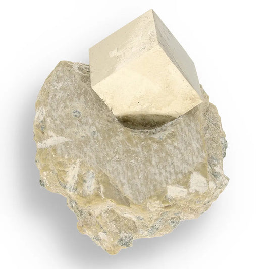 Get your Navajún Pyrite Cube on Matrix - Collector Grade Specimen online now or in store at Forever Gems in Franschhoek, South Africa