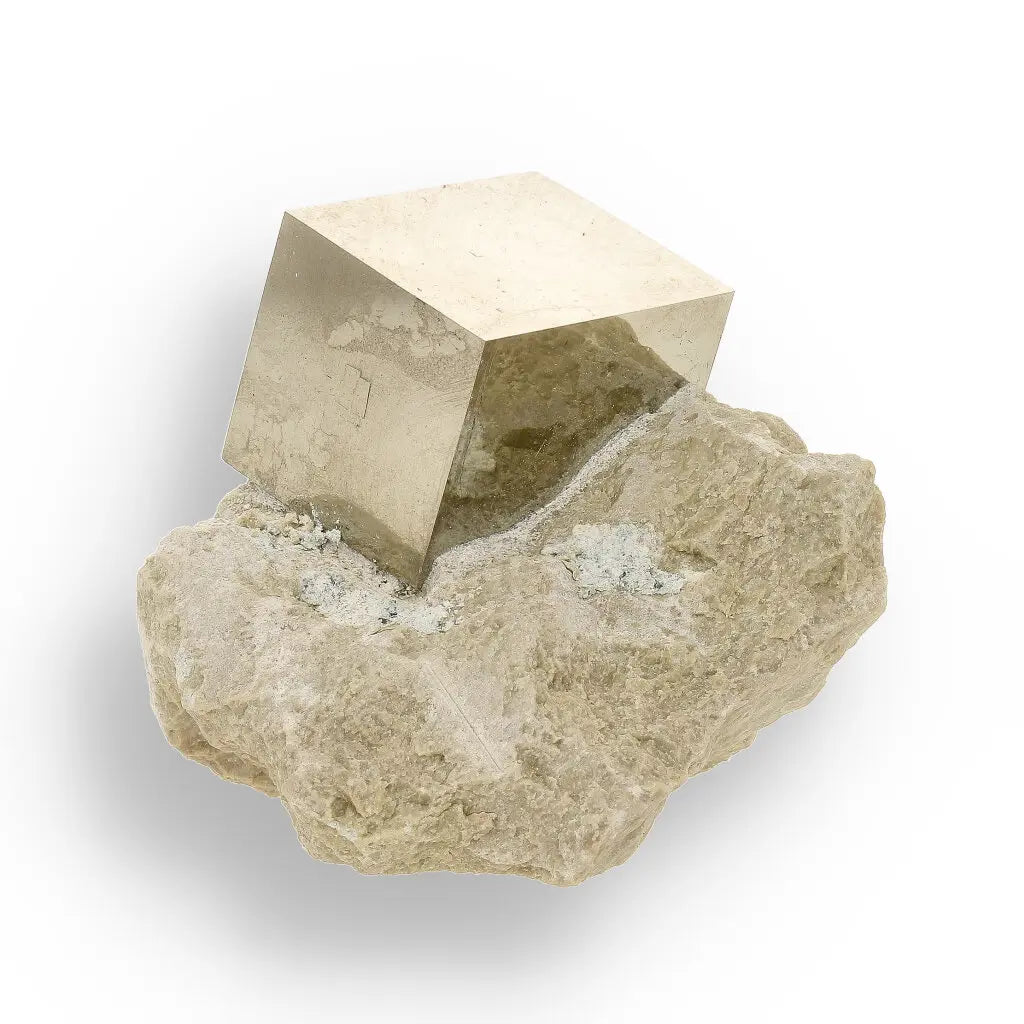 Get your Invest Grade Navajún Pyrite - Rare Cubic Formation on Matrix online now or in store at Forever Gems in Franschhoek, South Africa