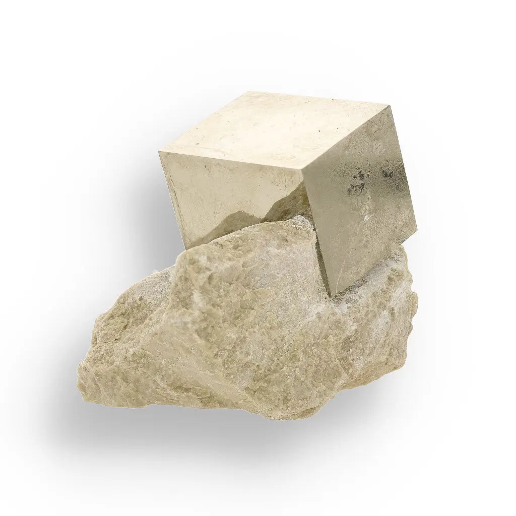 Get your Invest Grade Navajún Pyrite - Rare Cubic Formation on Matrix online now or in store at Forever Gems in Franschhoek, South Africa