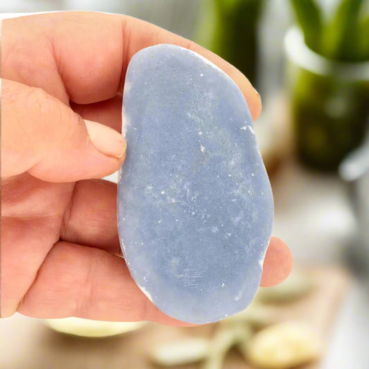 Get your Angelite: Tranquil Beauty from Peru’s Huancayo Region online now or in store at Forever Gems in Franschhoek, South Africa