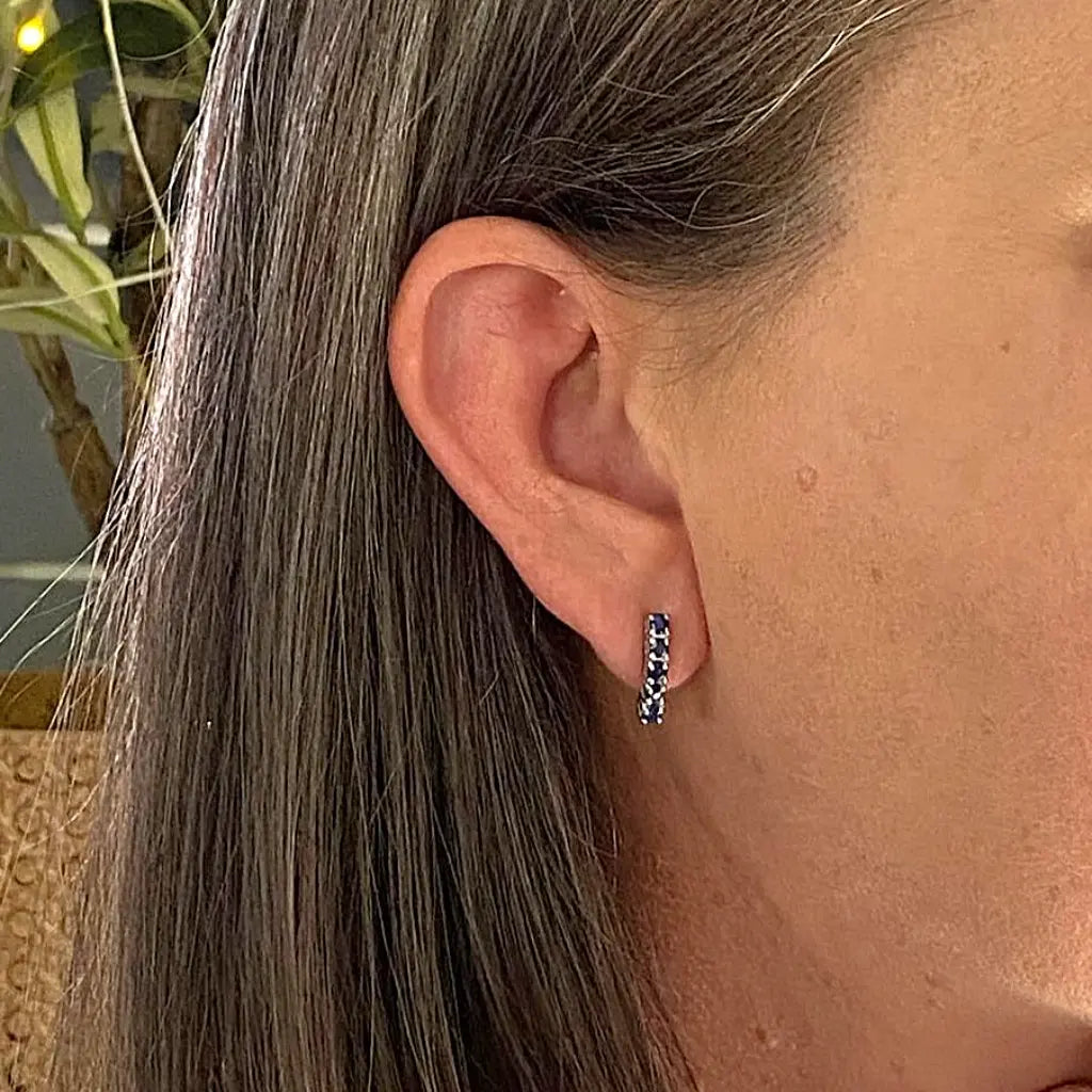 Get your Natural Blue Topaz Bar Stud Earrings - 925 Sterling Silver online now or in store at Forever Gems in Franschhoek, South Africa