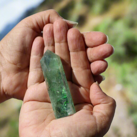 Get your Fluorite Crystal Point – Positivity & Growth online now or in store at Forever Gems in Franschhoek, South Africa