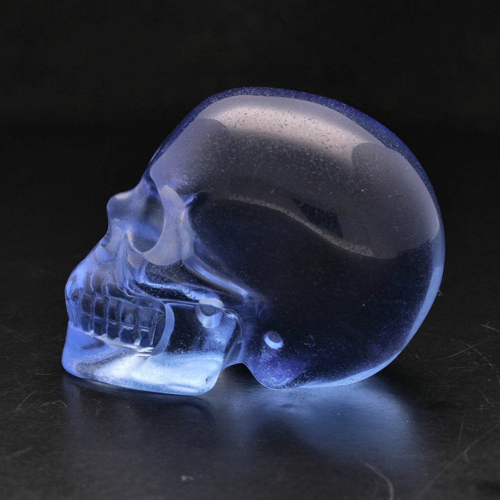 Buy your Cool Blue Glass Crystal Skull online now or in store at Forever Gems in Franschhoek, South Africa