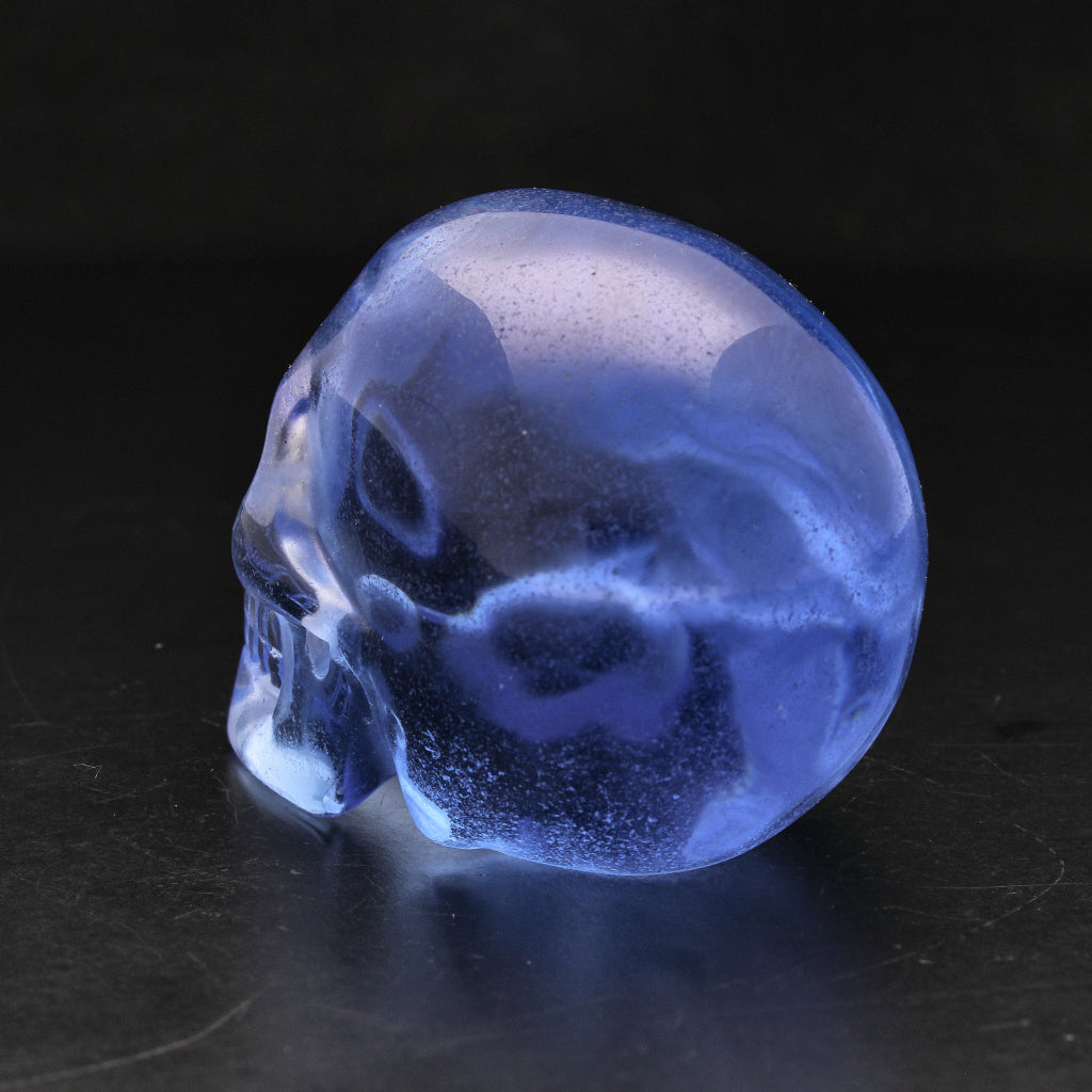 Buy your Cool Blue Glass Crystal Skull online now or in store at Forever Gems in Franschhoek, South Africa
