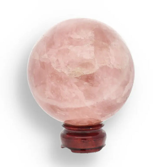 Get your Rose Quartz Sphere - Polished Gemstone Orb with Display Stand online now or in store at Forever Gems in Franschhoek, South Africa