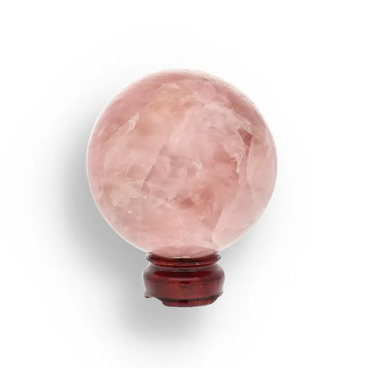Get your Rose Quartz Sphere - Polished Gemstone Orb with Display Stand online now or in store at Forever Gems in Franschhoek, South Africa