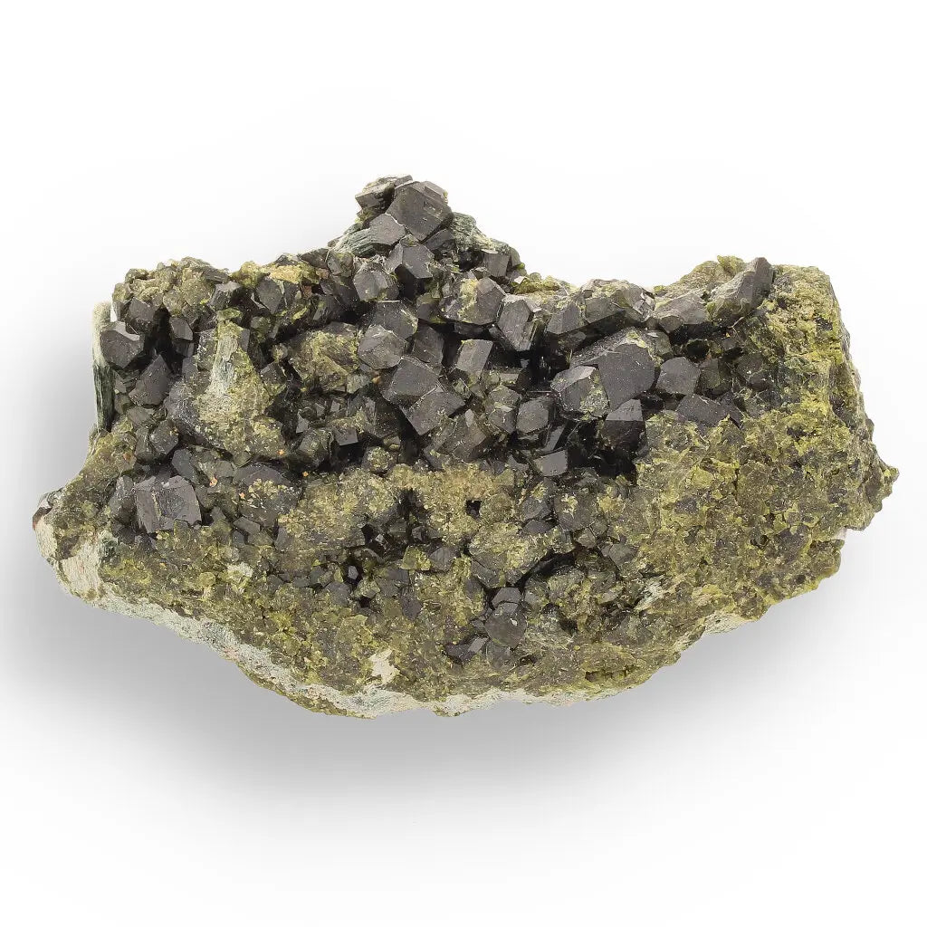 Get your Epidote Matrix Cluster: A Stunning Green Gem from Peru online now or in store at Forever Gems in Franschhoek, South Africa