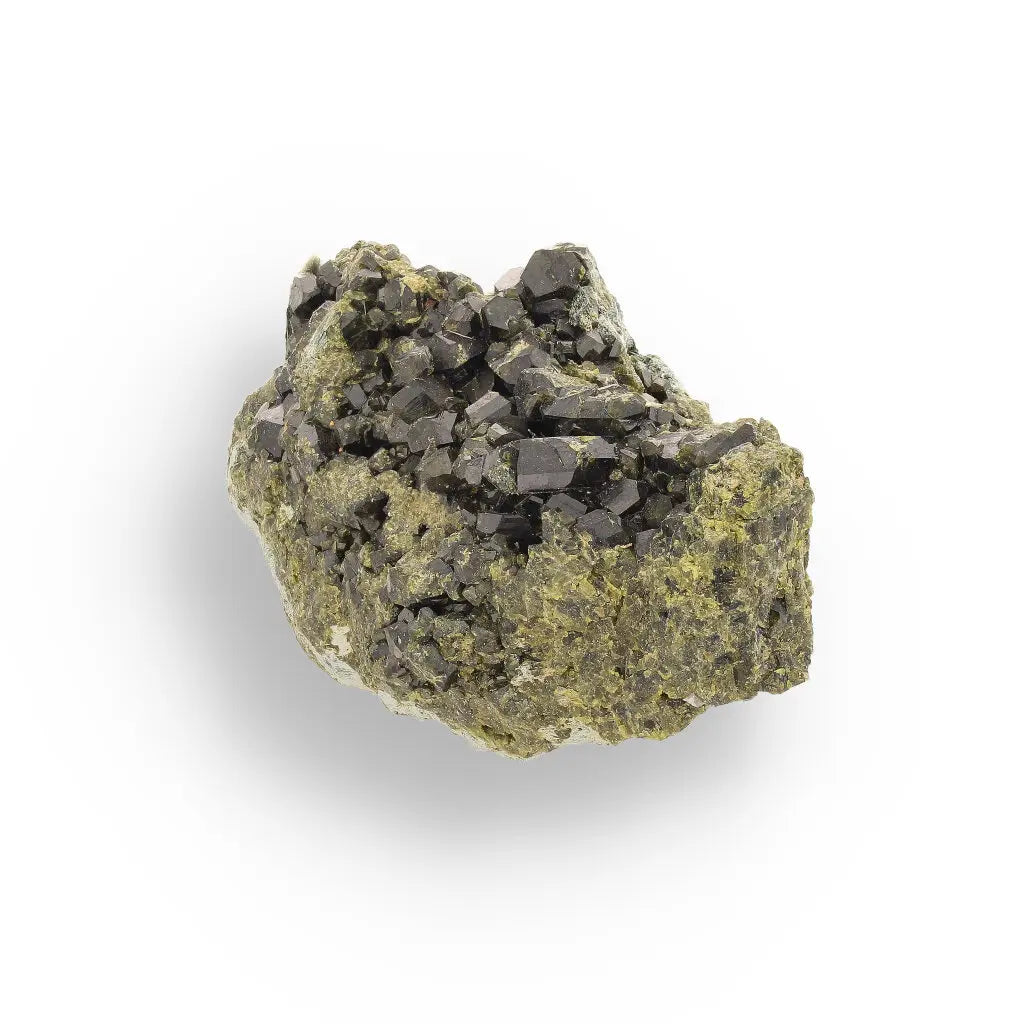 Get your Epidote Matrix Cluster: A Stunning Green Gem from Peru online now or in store at Forever Gems in Franschhoek, South Africa