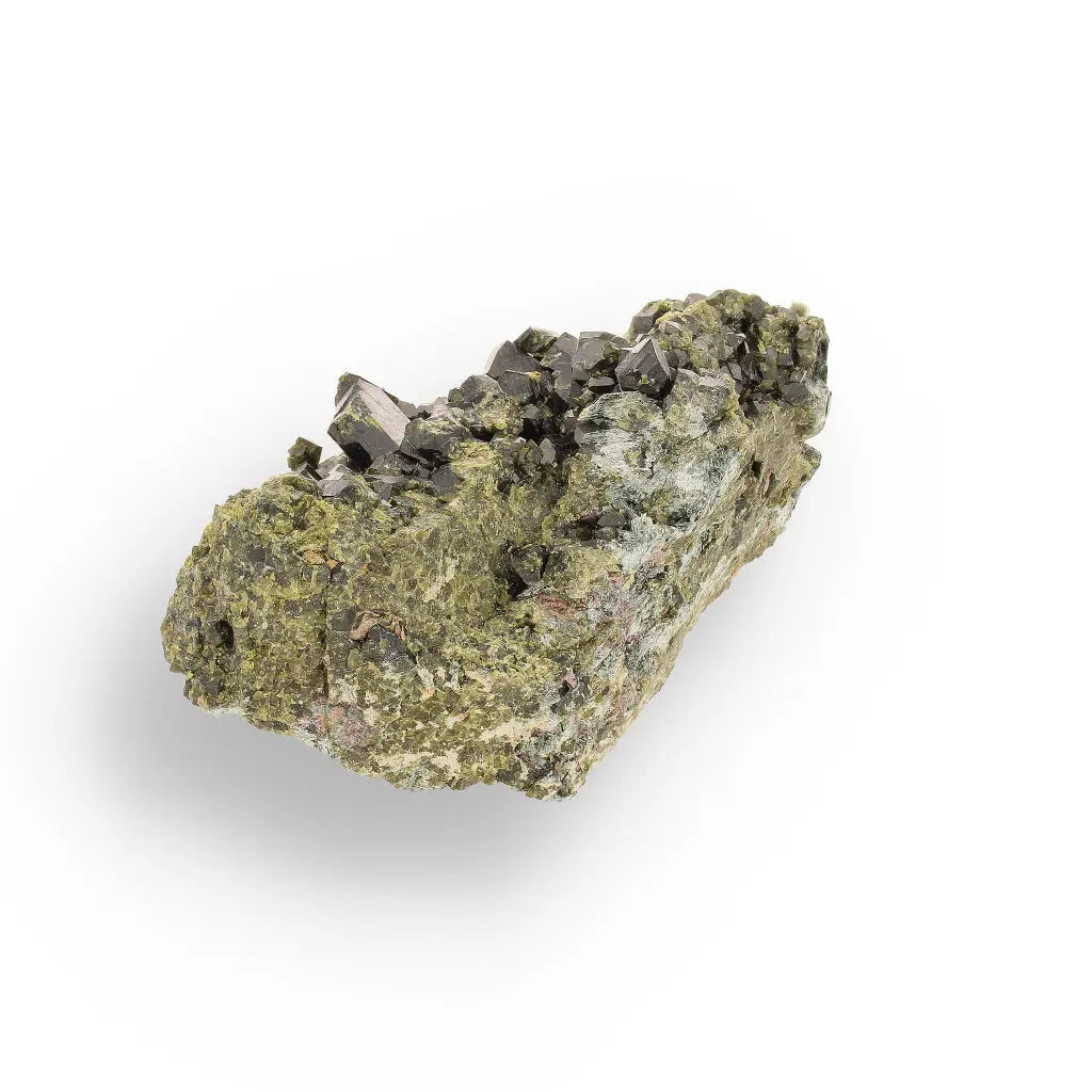 Get your Epidote Matrix Cluster: A Stunning Green Gem from Peru online now or in store at Forever Gems in Franschhoek, South Africa