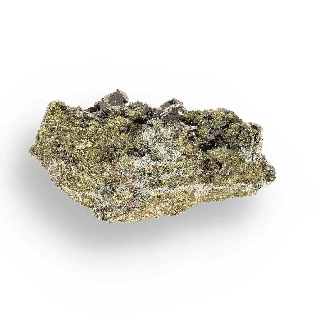 Get your Epidote Matrix Cluster: A Stunning Green Gem from Peru online now or in store at Forever Gems in Franschhoek, South Africa