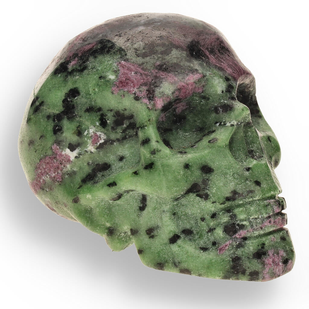 Get your Skull of Vitality: Ruby Zoisite Crystal Creation online now or in store at Forever Gems in Franschhoek, South Africa
